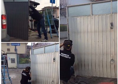 riparazione porta garage con saldatura